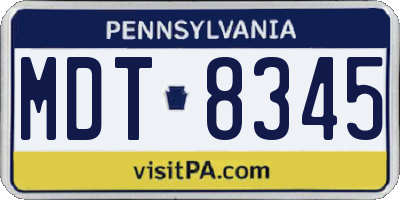 PA license plate MDT8345