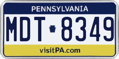 PA license plate MDT8349