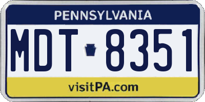 PA license plate MDT8351