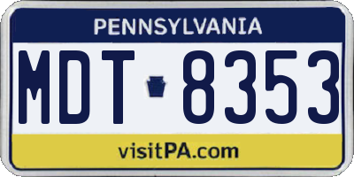 PA license plate MDT8353