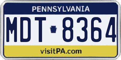PA license plate MDT8364