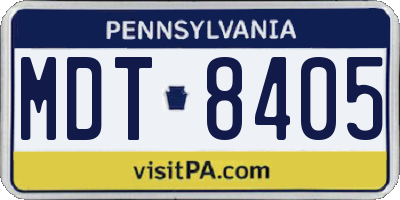 PA license plate MDT8405