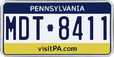 PA license plate MDT8411