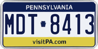 PA license plate MDT8413