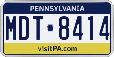 PA license plate MDT8414