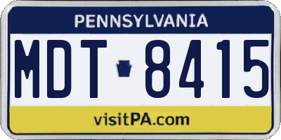 PA license plate MDT8415
