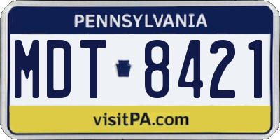 PA license plate MDT8421