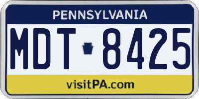 PA license plate MDT8425
