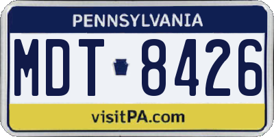 PA license plate MDT8426