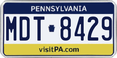 PA license plate MDT8429