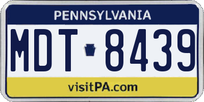 PA license plate MDT8439