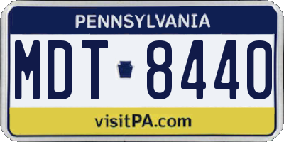 PA license plate MDT8440