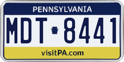 PA license plate MDT8441