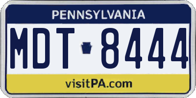 PA license plate MDT8444