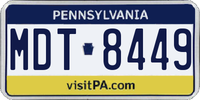 PA license plate MDT8449