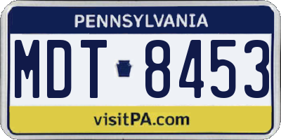 PA license plate MDT8453