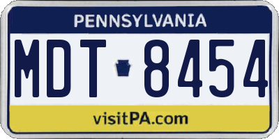 PA license plate MDT8454