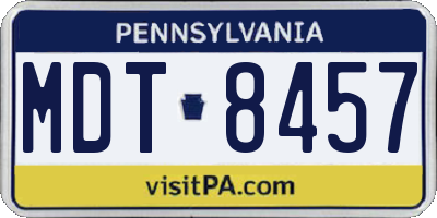 PA license plate MDT8457