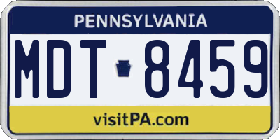 PA license plate MDT8459