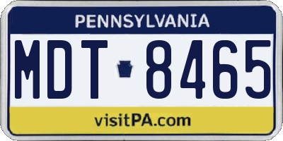 PA license plate MDT8465