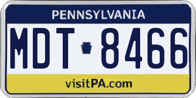 PA license plate MDT8466