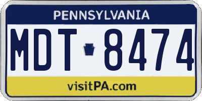 PA license plate MDT8474