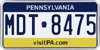 PA license plate MDT8475
