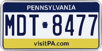 PA license plate MDT8477