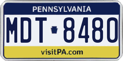 PA license plate MDT8480