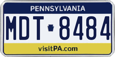 PA license plate MDT8484