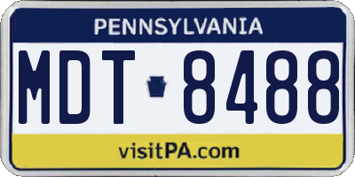 PA license plate MDT8488