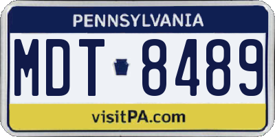 PA license plate MDT8489