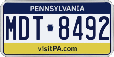 PA license plate MDT8492