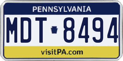 PA license plate MDT8494