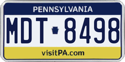 PA license plate MDT8498