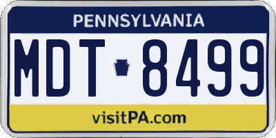 PA license plate MDT8499