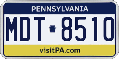 PA license plate MDT8510