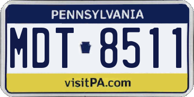 PA license plate MDT8511