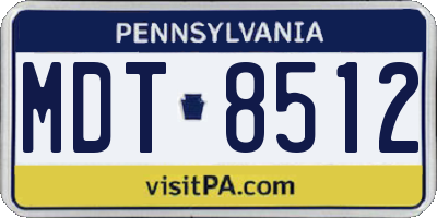 PA license plate MDT8512