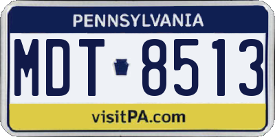 PA license plate MDT8513
