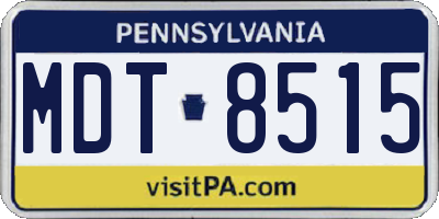 PA license plate MDT8515