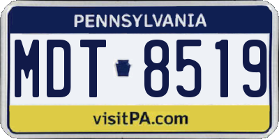 PA license plate MDT8519