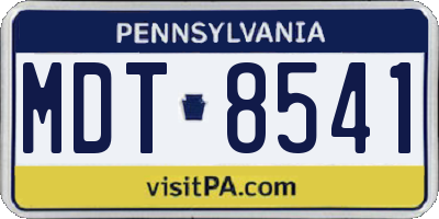 PA license plate MDT8541