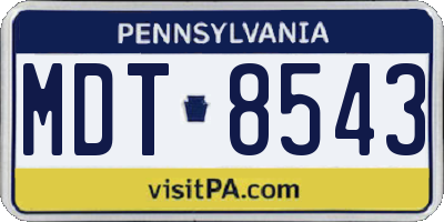 PA license plate MDT8543