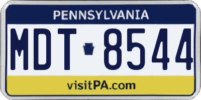PA license plate MDT8544