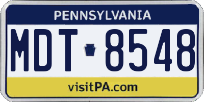PA license plate MDT8548