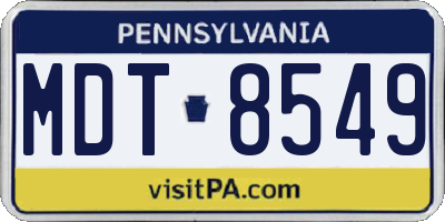 PA license plate MDT8549