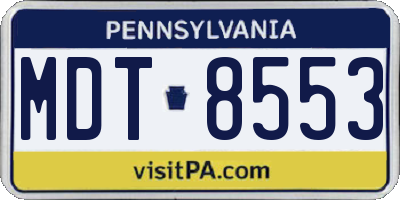 PA license plate MDT8553