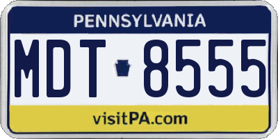 PA license plate MDT8555