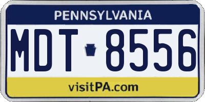PA license plate MDT8556